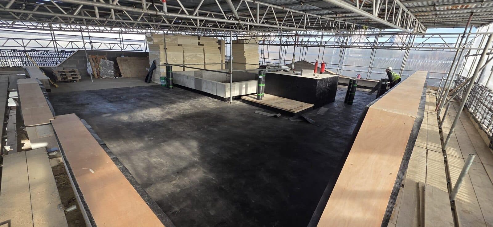 Axter waterproofing across the main roof