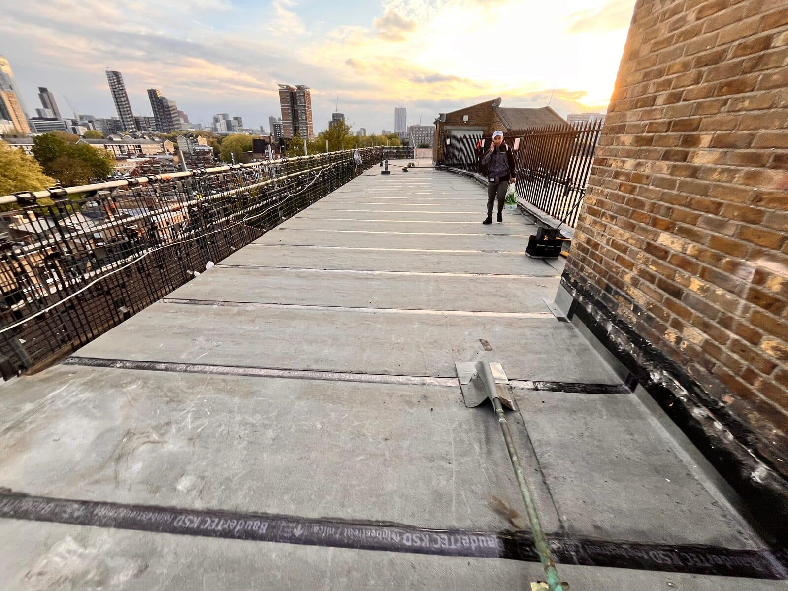 Bauder roof installation across the main deck