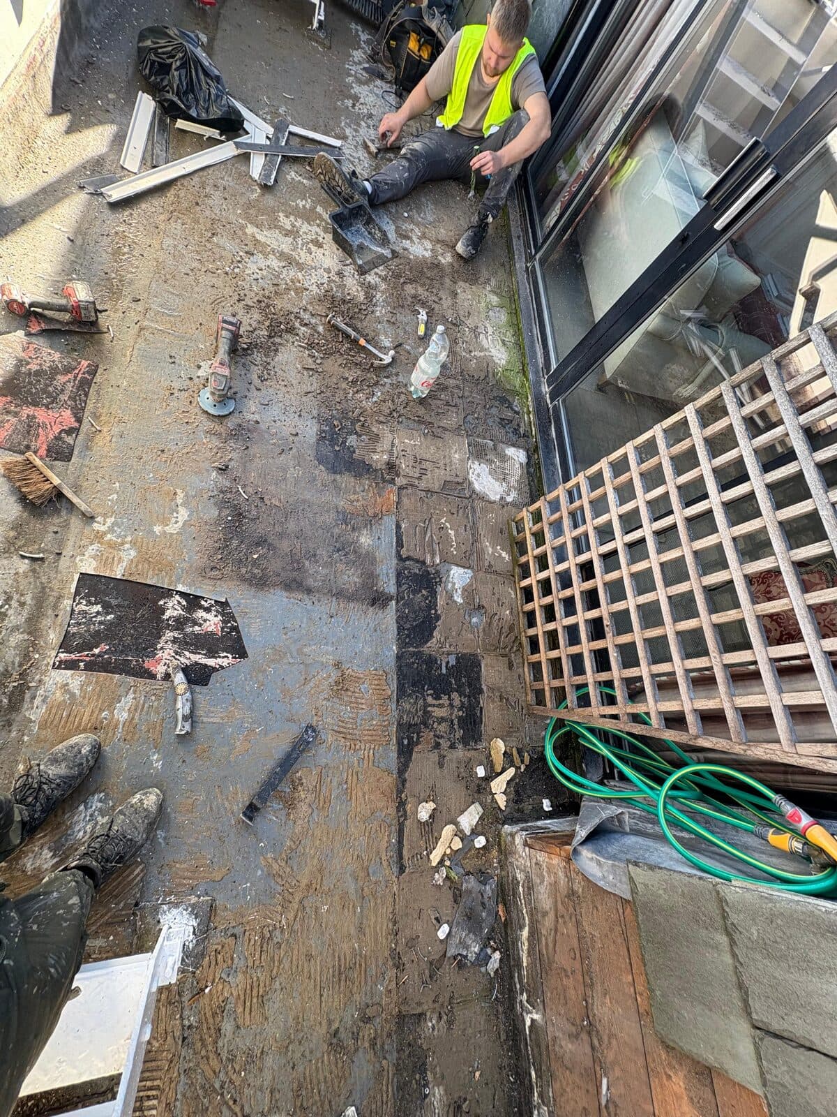 Balcony deck during preparation