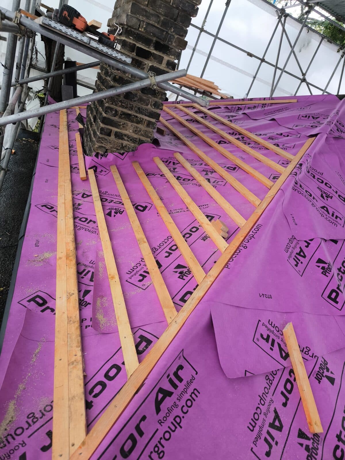 Spanish slate roof before installation