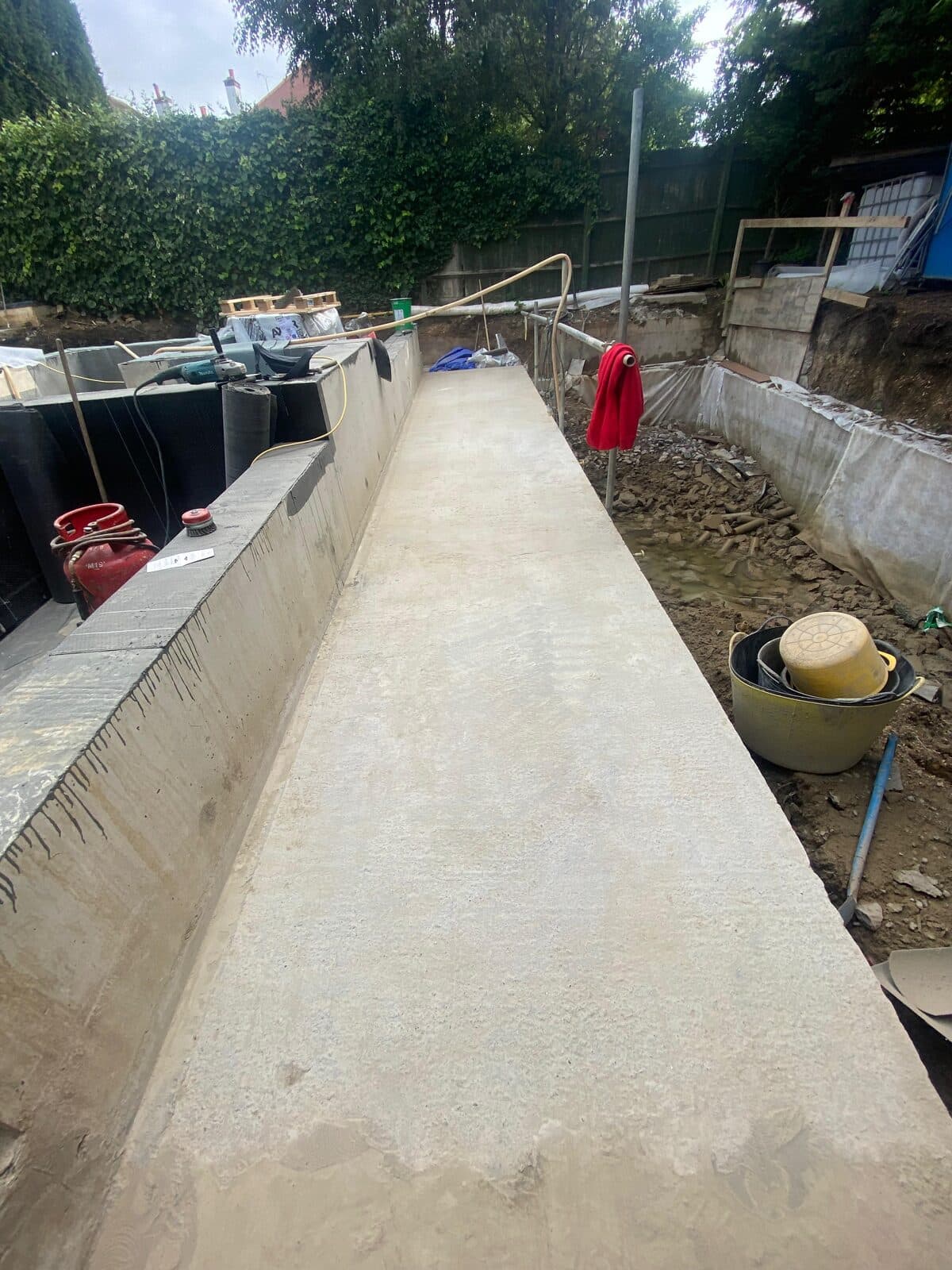 Concrete substructure before waterproofing