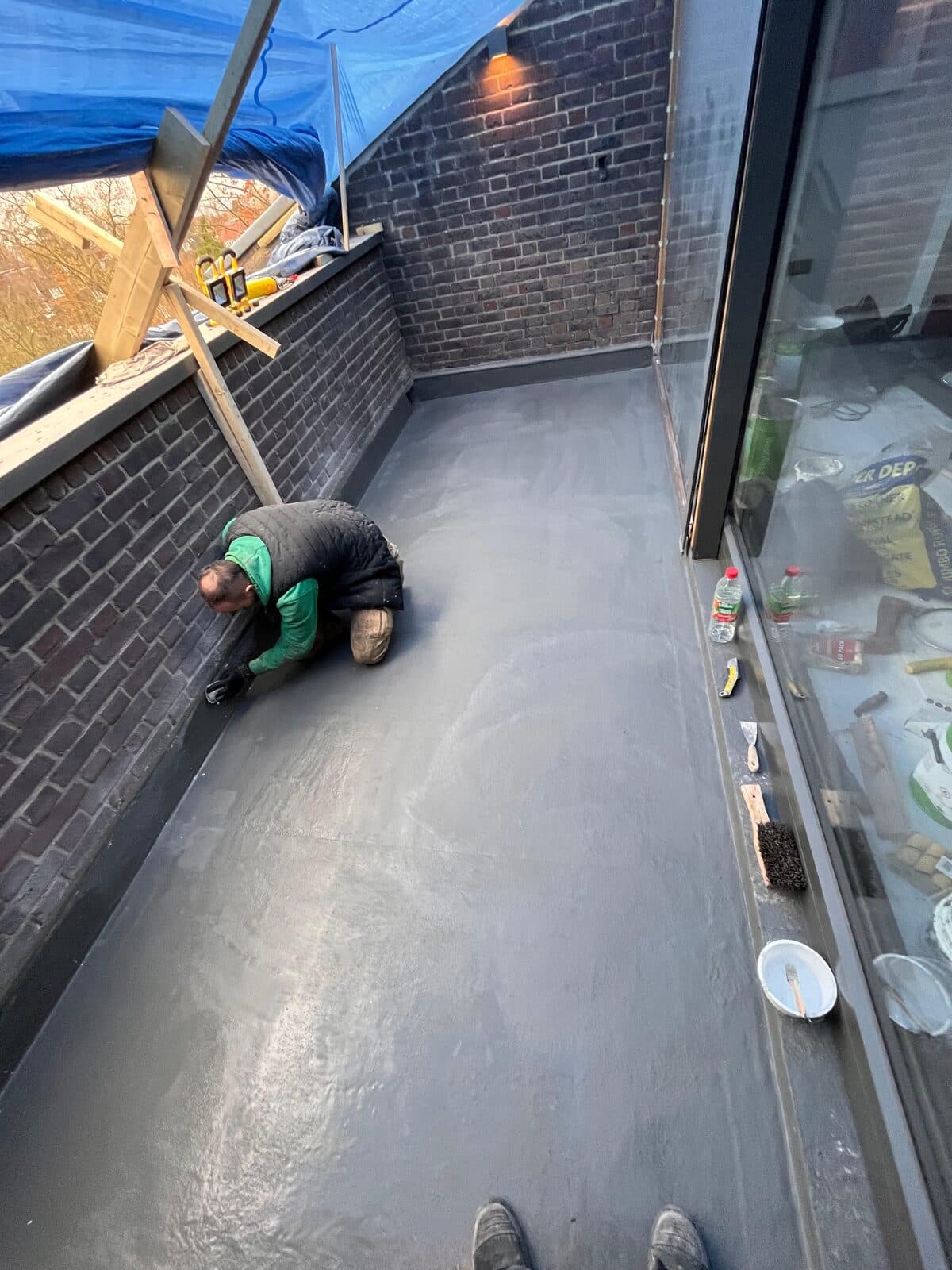 WestWood liquid waterproofing being applied