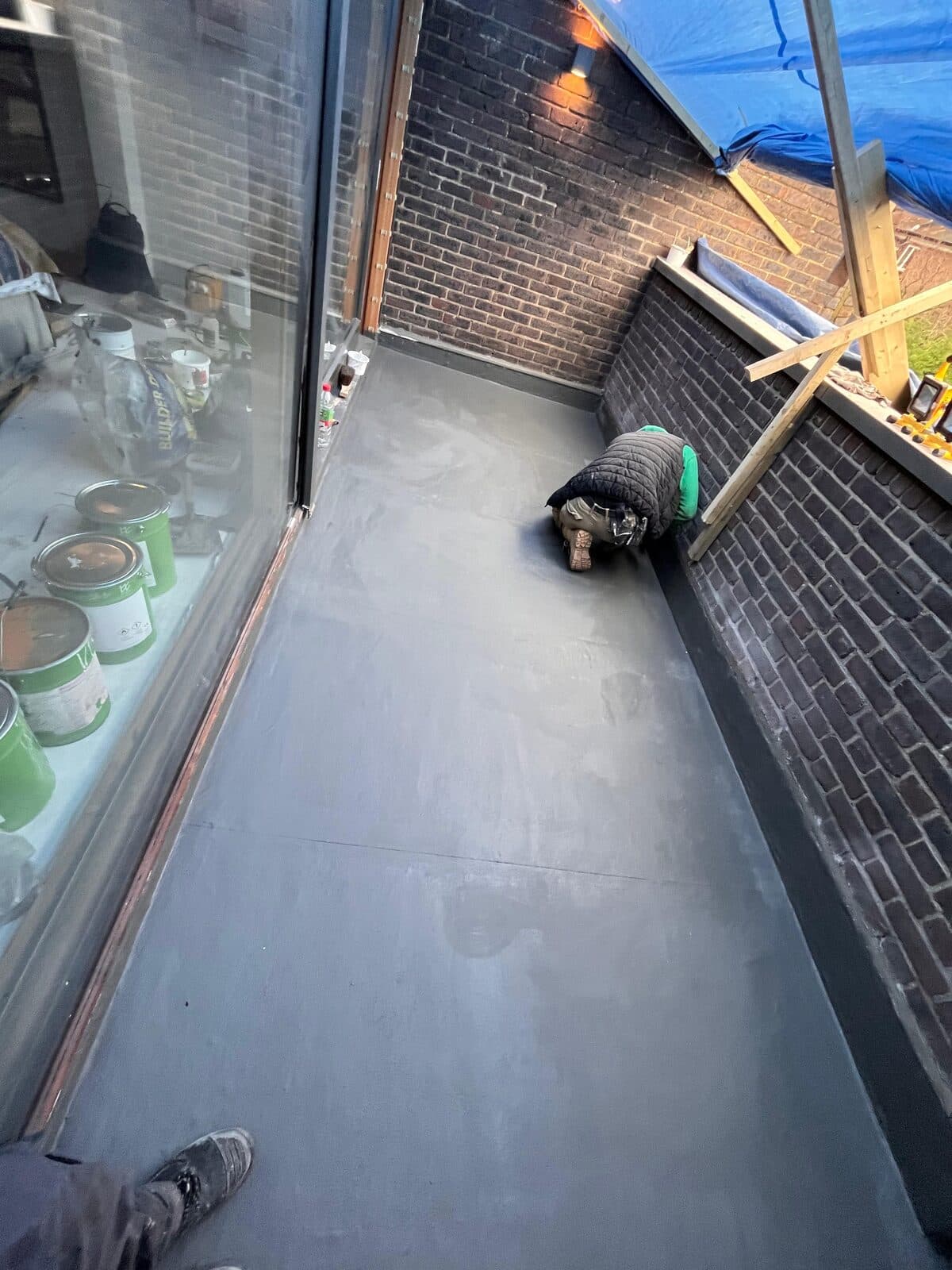 Terrace waterproofing in progress