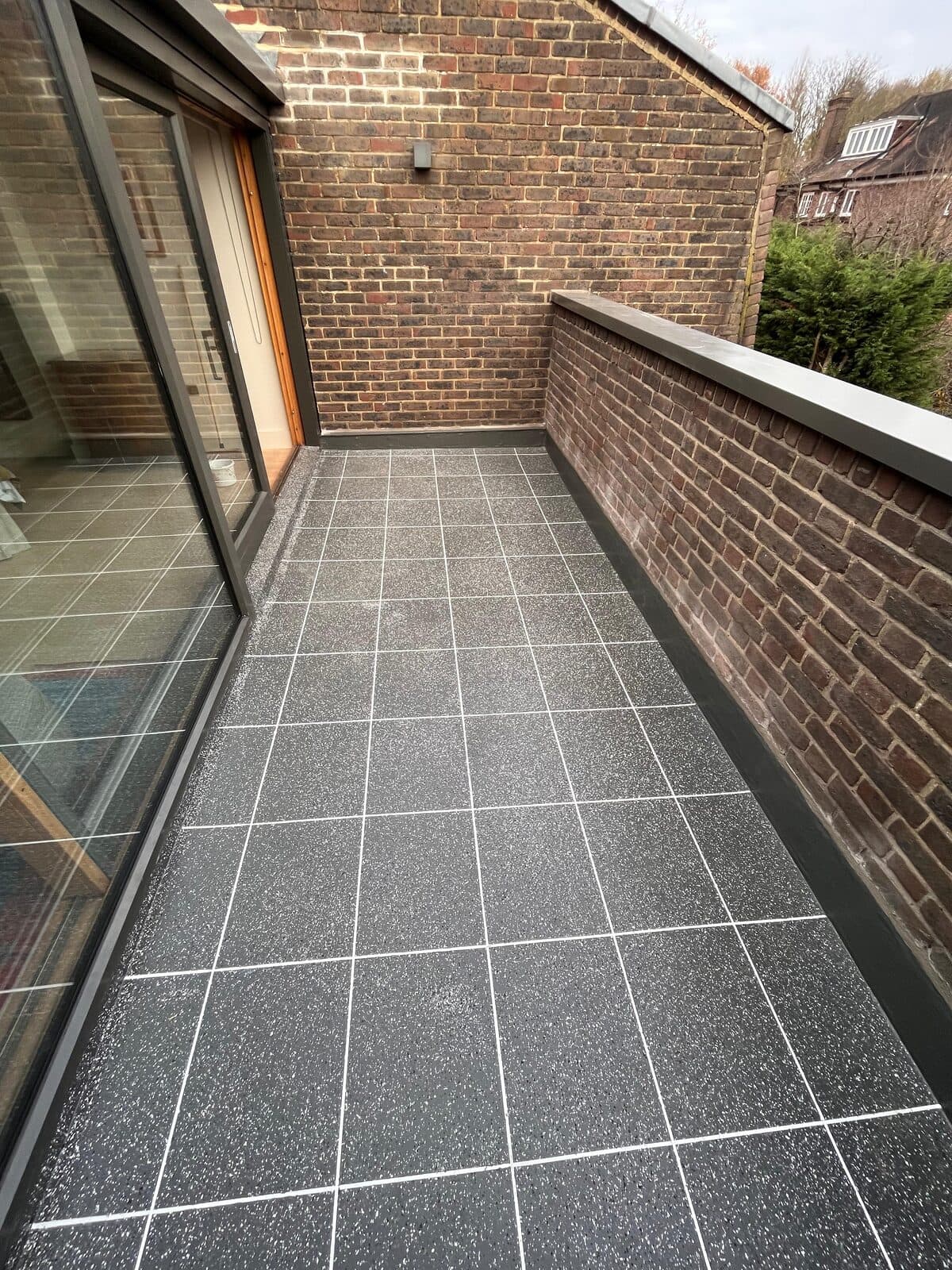 Finished WestWood terrace seen from indoors